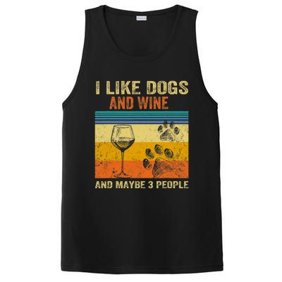 I Like Wine My Dog And Maybe 3 People Men Women PosiCharge Competitor Tank