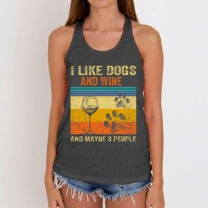 I Like Wine My Dog And Maybe 3 People Men Women Women's Knotted Racerback Tank