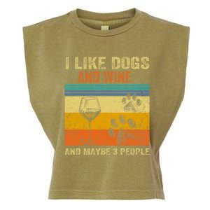 I Like Wine My Dog And Maybe 3 People Men Women Garment-Dyed Women's Muscle Tee