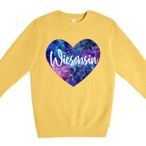 I Love Wisconsin Usa Great Gift Premium Crewneck Sweatshirt