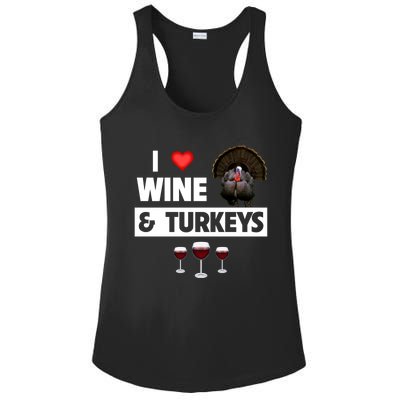 I Love Wine And Turkeys Bird Watching Ing Thanksgiving Gift Ladies PosiCharge Competitor Racerback Tank