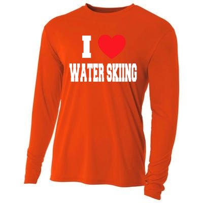 I Love Water Skiing Gift Cooling Performance Long Sleeve Crew