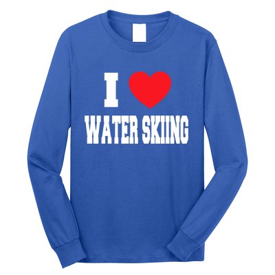 I Love Water Skiing Gift Long Sleeve Shirt