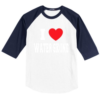 I Love Water Skiing Gift Baseball Sleeve Shirt