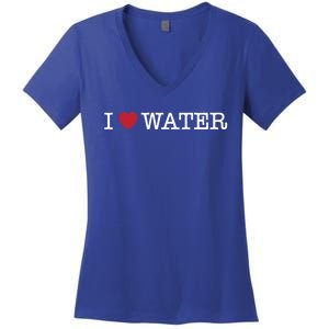 I Love Water Gift Women's V-Neck T-Shirt