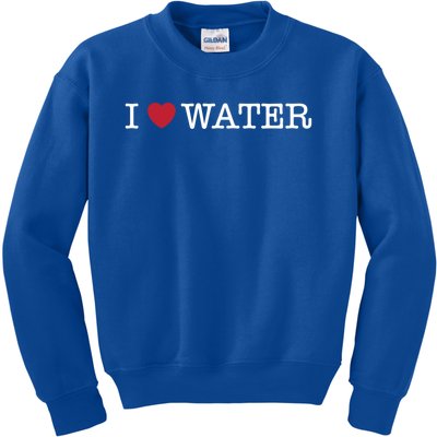 I Love Water Gift Kids Sweatshirt