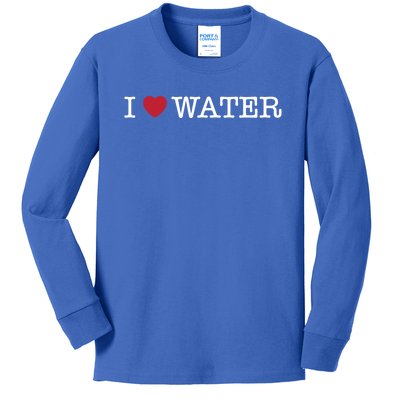 I Love Water Gift Kids Long Sleeve Shirt