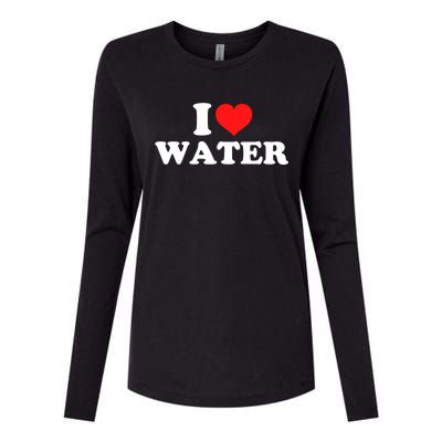 I Love Water Meaningful Gift Womens Cotton Relaxed Long Sleeve T-Shirt