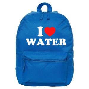 I Love Water Meaningful Gift 16 in Basic Backpack