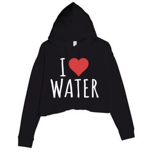 I Love Water Cute Gift Crop Fleece Hoodie