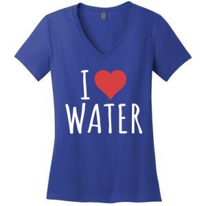 I Love Water Cute Gift Women's V-Neck T-Shirt