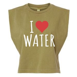 I Love Water Cute Gift Garment-Dyed Women's Muscle Tee