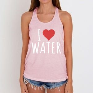 I Love Water Cute Gift Women's Knotted Racerback Tank