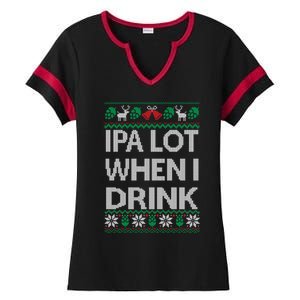 Ipa Lot When I Ugly Christmas Craft Beer Er Great Gift Ladies Halftime Notch Neck Tee