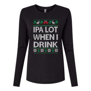 Ipa Lot When I Ugly Christmas Craft Beer Er Great Gift Womens Cotton Relaxed Long Sleeve T-Shirt