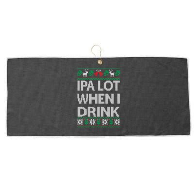 Ipa Lot When I Ugly Christmas Craft Beer Er Great Gift Large Microfiber Waffle Golf Towel