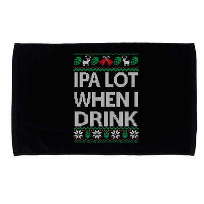 Ipa Lot When I Ugly Christmas Craft Beer Er Great Gift Microfiber Hand Towel