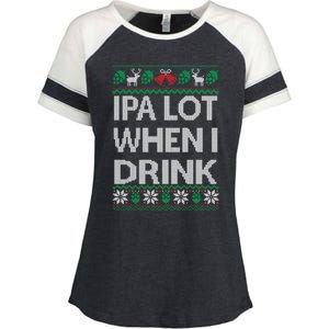 Ipa Lot When I Ugly Christmas Craft Beer Er Great Gift Enza Ladies Jersey Colorblock Tee