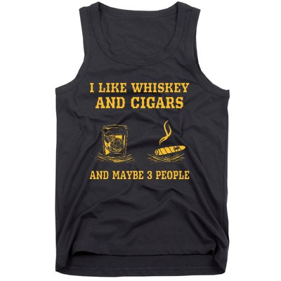 I Like Whiskey And Cigars And Maybe 3 People Vintage Cigars Tank Top