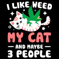 I Like Weed My Cat Maybe 3 People 420 Cannabis Stoner Gift 16 in Basic Backpack