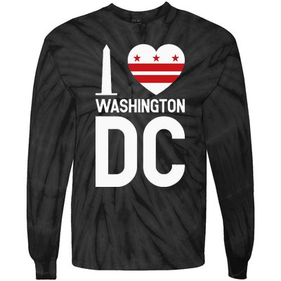 I Love Washington DC Tie-Dye Long Sleeve Shirt