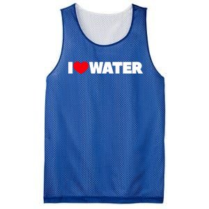 I Love Water Cute Gift Mesh Reversible Basketball Jersey Tank