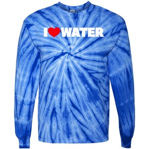 I Love Water Cute Gift Tie-Dye Long Sleeve Shirt