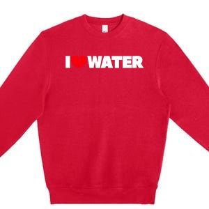 I Love Water Cute Gift Premium Crewneck Sweatshirt