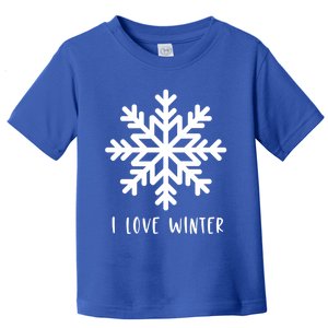 I Love Winter Cute Snow And Snowflake Winter Sports Gift Toddler T-Shirt