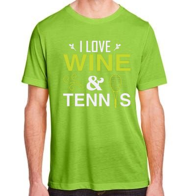 I Love Wine And Tennis Adult ChromaSoft Performance T-Shirt