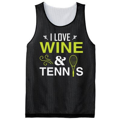 I Love Wine And Tennis Mesh Reversible Basketball Jersey Tank