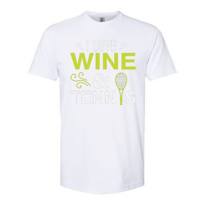 I Love Wine And Tennis Softstyle CVC T-Shirt