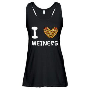 I Love Weiners Hotdogs Frankfurter Wiener Frank Sausage Bun Ladies Essential Flowy Tank