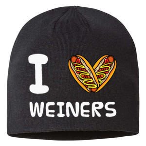 I Love Weiners Hotdogs Frankfurter Wiener Frank Sausage Bun Sustainable Beanie