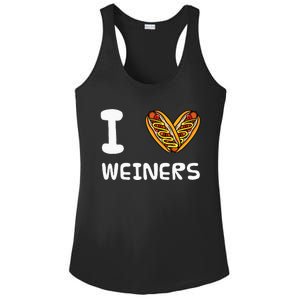 I Love Weiners Hotdogs Frankfurter Wiener Frank Sausage Bun Ladies PosiCharge Competitor Racerback Tank