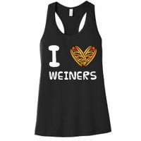 I Love Weiners Hotdogs Frankfurter Wiener Frank Sausage Bun Women's Racerback Tank