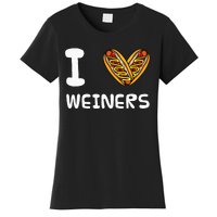 I Love Weiners Hotdogs Frankfurter Wiener Frank Sausage Bun Women's T-Shirt