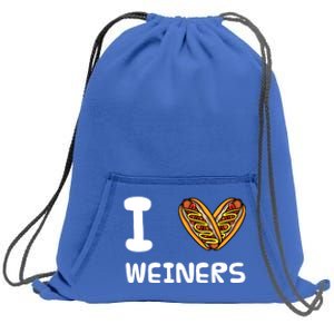 I Love Weiners Hotdogs Frankfurter Wiener Frank Sausage Bun Meaningful Gift Sweatshirt Cinch Pack Bag