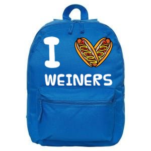 I Love Weiners Hotdogs Frankfurter Wiener Frank Sausage Bun Meaningful Gift 16 in Basic Backpack