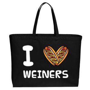 I Love Weiners Hotdogs Frankfurter Wiener Frank Sausage Bun Meaningful Gift Cotton Canvas Jumbo Tote