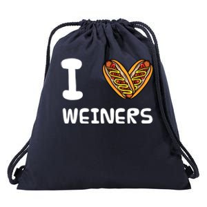 I Love Weiners Hotdogs Frankfurter Wiener Frank Sausage Bun Meaningful Gift Drawstring Bag