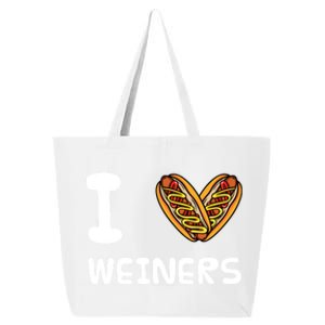 I Love Weiners Hotdogs Frankfurter Wiener Frank Sausage Bun Meaningful Gift 25L Jumbo Tote