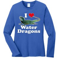 I Love Water Dragons With A Heart Gift Ladies Long Sleeve Shirt