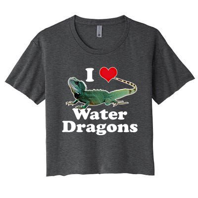 I Love Water Dragons With A Heart Gift Women's Crop Top Tee