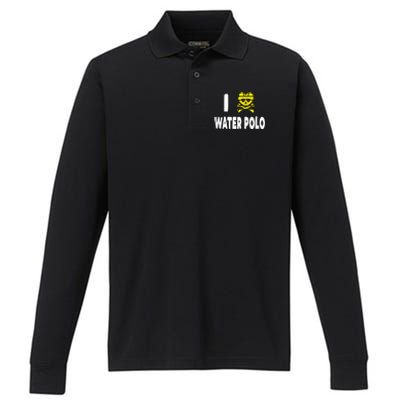 I Love Water Polo Cool Gift Idea For Players Fans And Lovers Cool Gift Performance Long Sleeve Polo