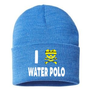 I Love Water Polo Cool Gift Idea For Players Fans And Lovers Cool Gift Sustainable Knit Beanie