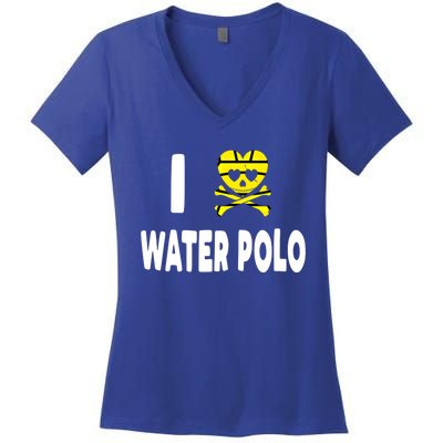 I Love Water Polo Cool Gift Idea For Players Fans And Lovers Cool Gift Women's V-Neck T-Shirt