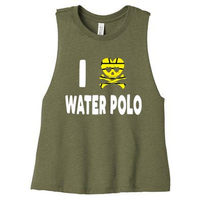 I Love Water Polo Cool Gift Idea For Players Fans And Lovers Cool Gift Women's Racerback Cropped Tank