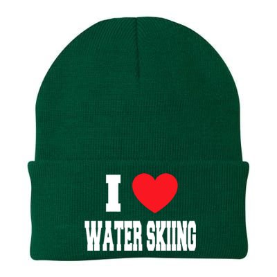 I Love Water Skiing Cool Gift Knit Cap Winter Beanie