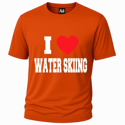 I Love Water Skiing Cool Gift Cooling Performance Crew T-Shirt